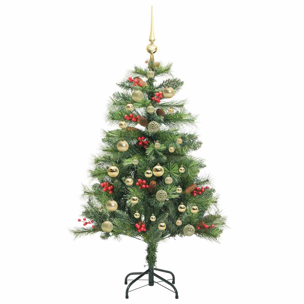 Kunstigt juletræ 150 LED'er Varm hvid PVC og metal Grøn