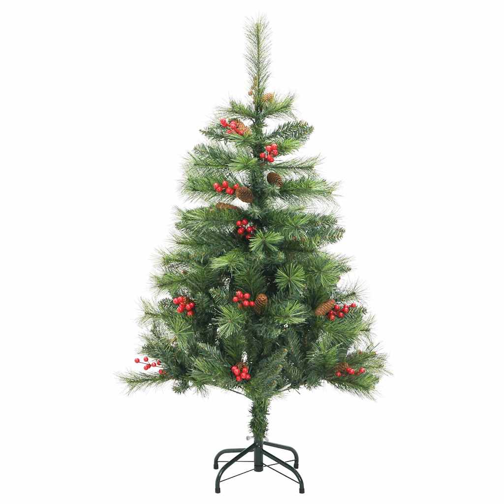Kunstigt juletræ 150 LED'er Varm hvid PVC og metal Grøn