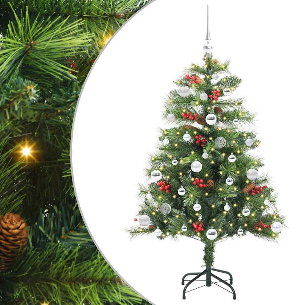Kunstigt juletræ 150 LED'er Varm hvid PVC og metal Grøn