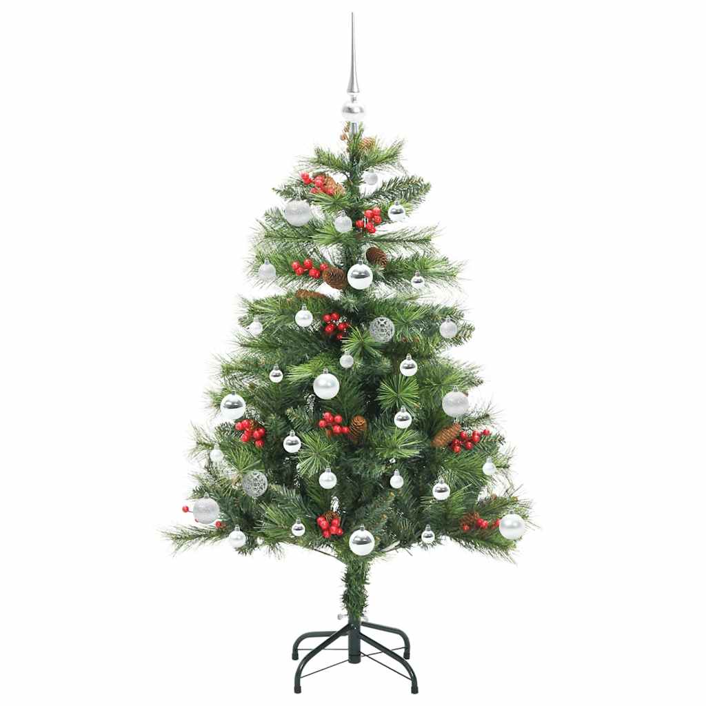Kunstigt juletræ 150 LED'er Varm hvid PVC og metal Grøn