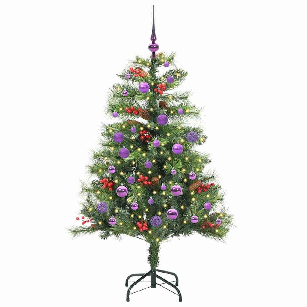 Kunstigt juletræ 150 LED'er Varm hvid PVC og metal Grøn