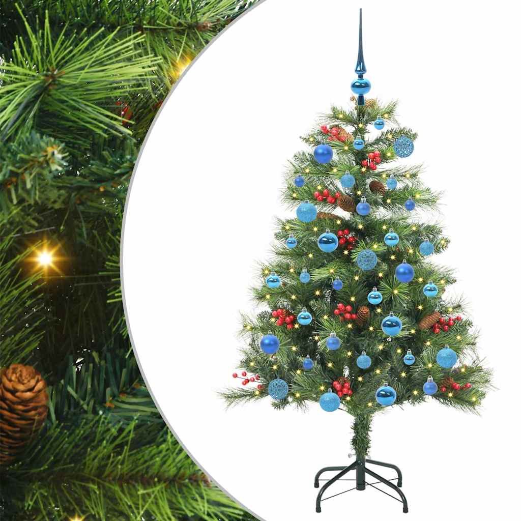 Kunstigt juletræ 150 LED'er Varm hvid PVC og metal Grøn