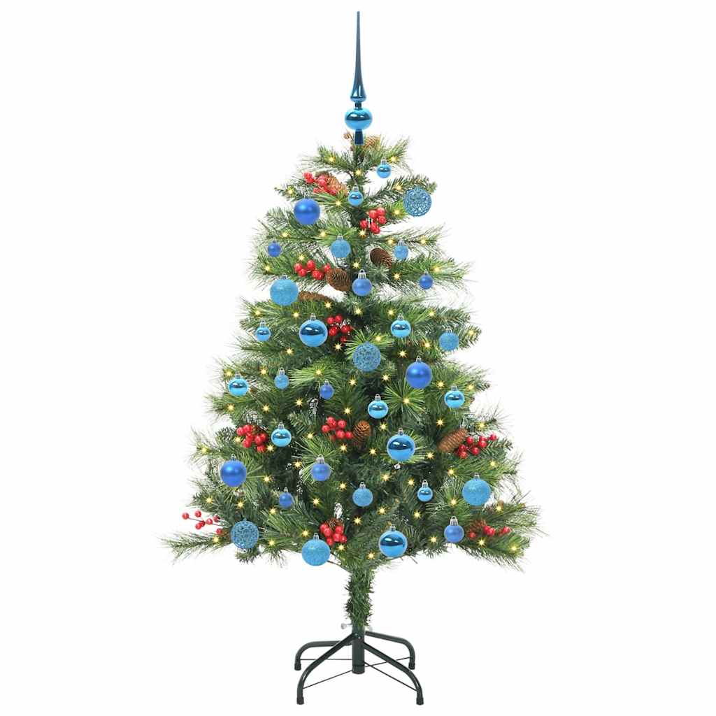 Kunstigt juletræ 150 LED'er Varm hvid PVC og metal Grøn