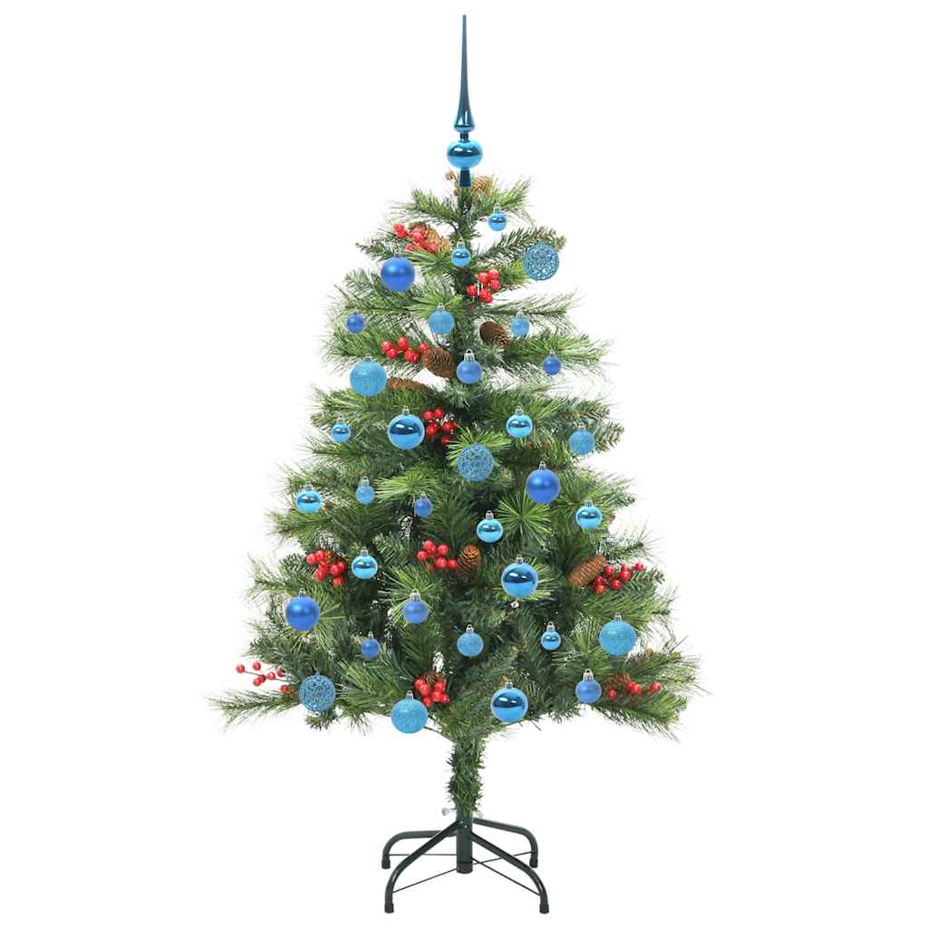 Kunstigt juletræ 150 LED'er Varm hvid PVC og metal Grøn