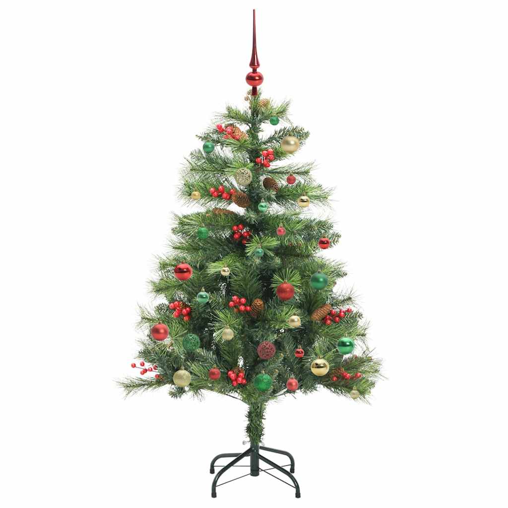 Kunstigt juletræ 150 LED'er Varm hvid PVC og metal Grøn