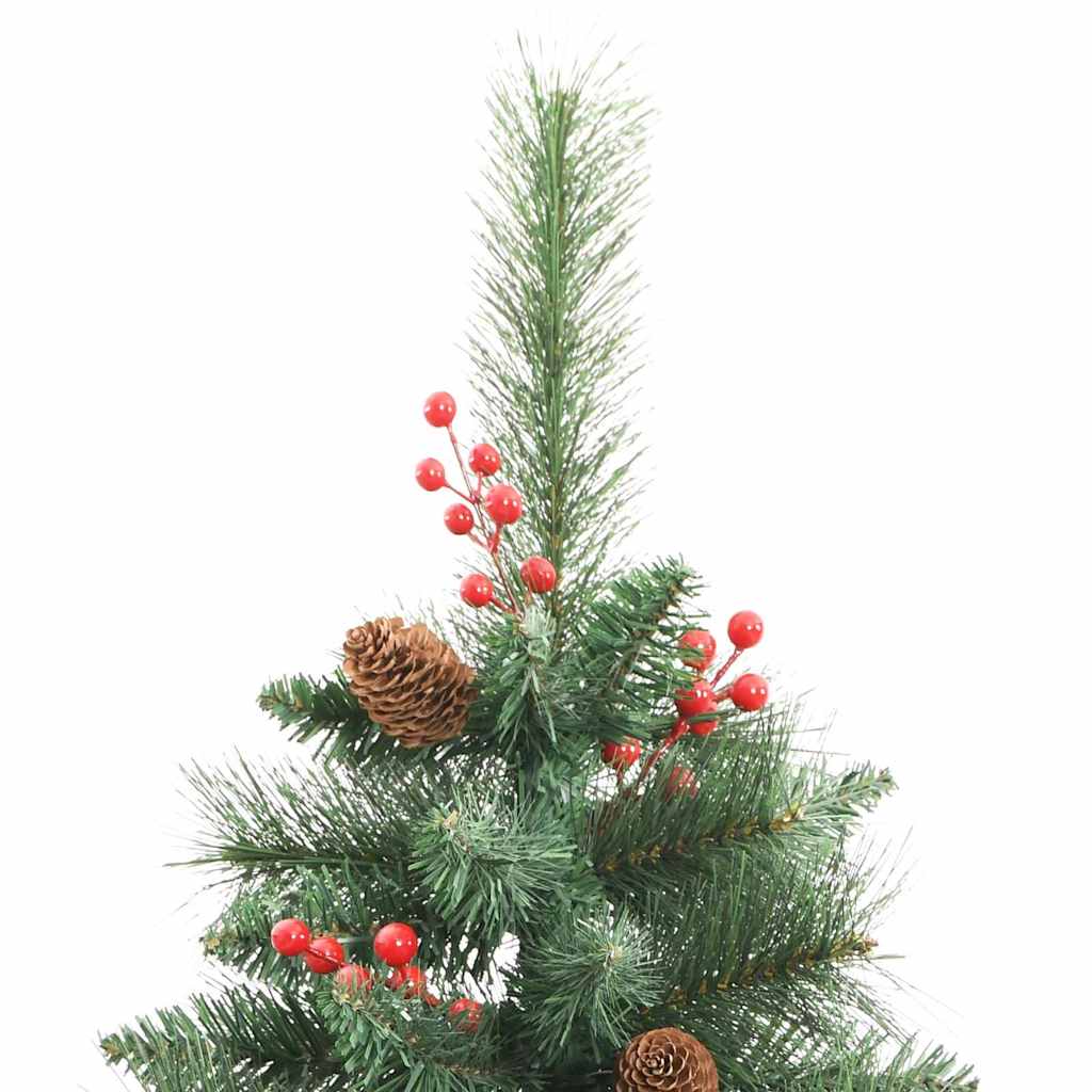 Kunstigt juletræ 300 LED'er Varm hvid PVC og metal Grøn