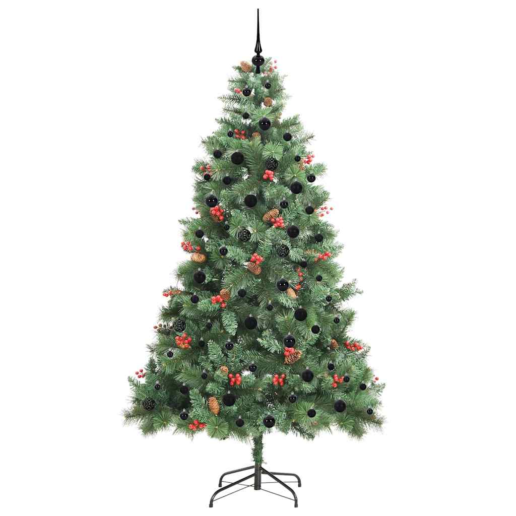 Kunstigt juletræ 300 LED'er Varm hvid PVC og metal Grøn