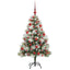 Kunstigt juletræ Grøn og hvid 150 cm PVC og metal og plast