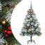 Kunstigt juletræ Grøn og hvid 150 cm PVC og metal og plast