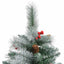 Kunstigt juletræ Grøn og hvid 210 cm PVC og metal og plast