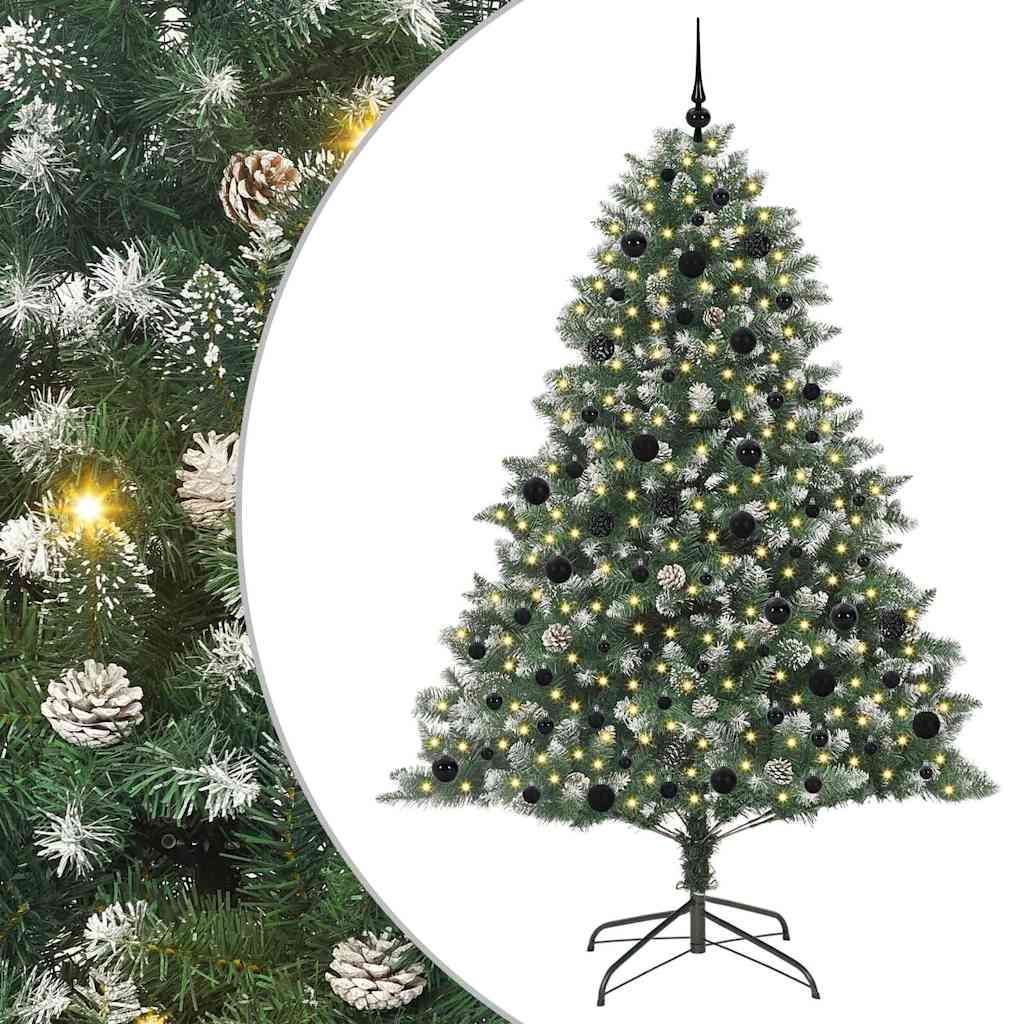 Kunstigt juletræ Grøn 210 cm PVC og plastik og stål