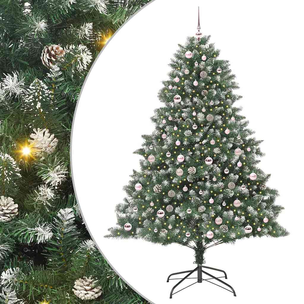 Kunstigt juletræ Grøn 210 cm PVC og plastik og stål