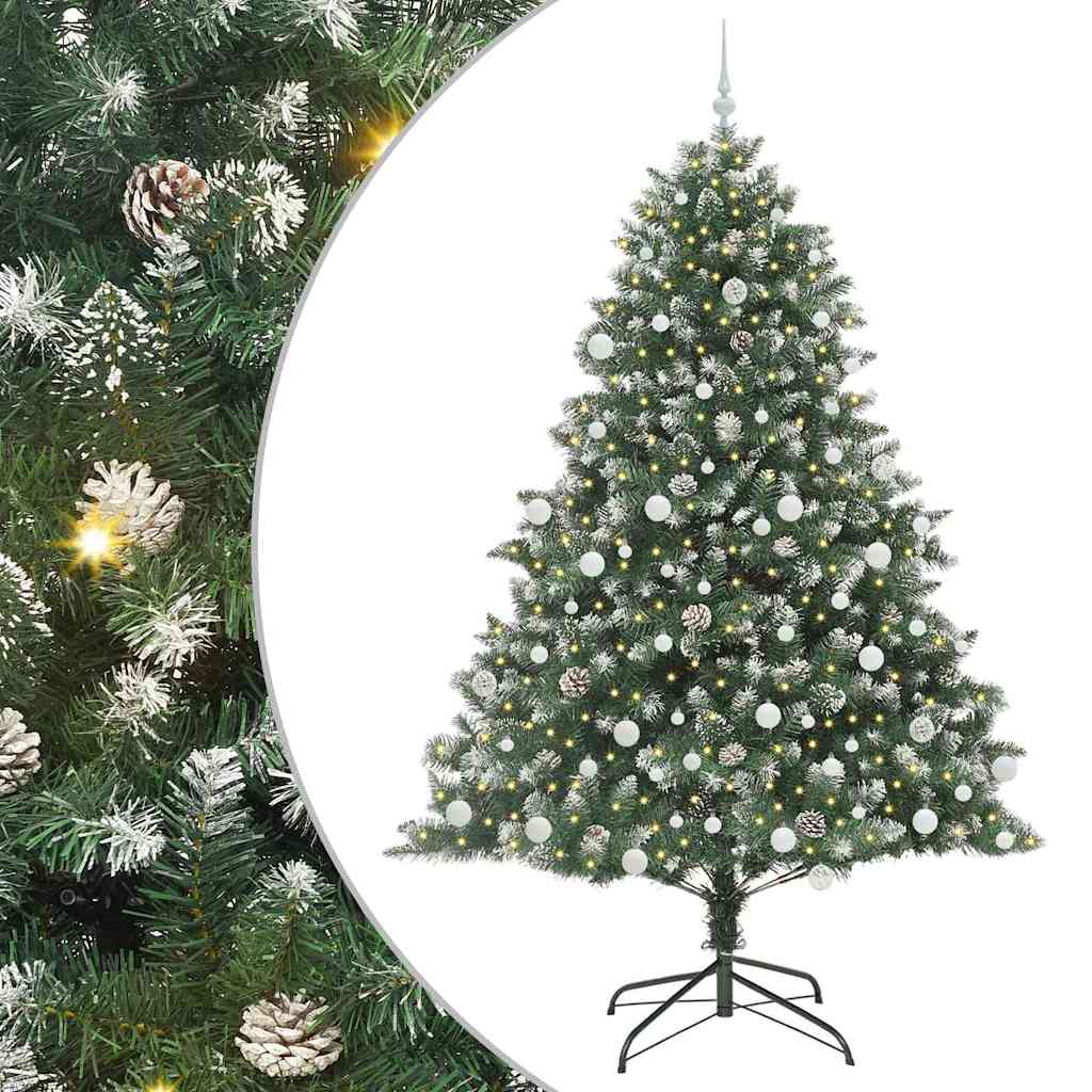 Kunstigt juletræ Grøn 210 cm PVC og plastik og stål