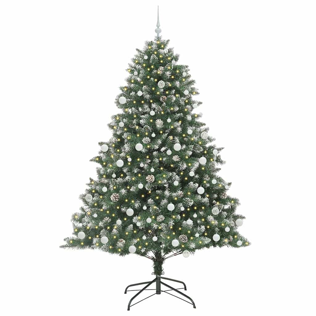 Kunstigt juletræ Grøn 210 cm PVC og plastik og stål
