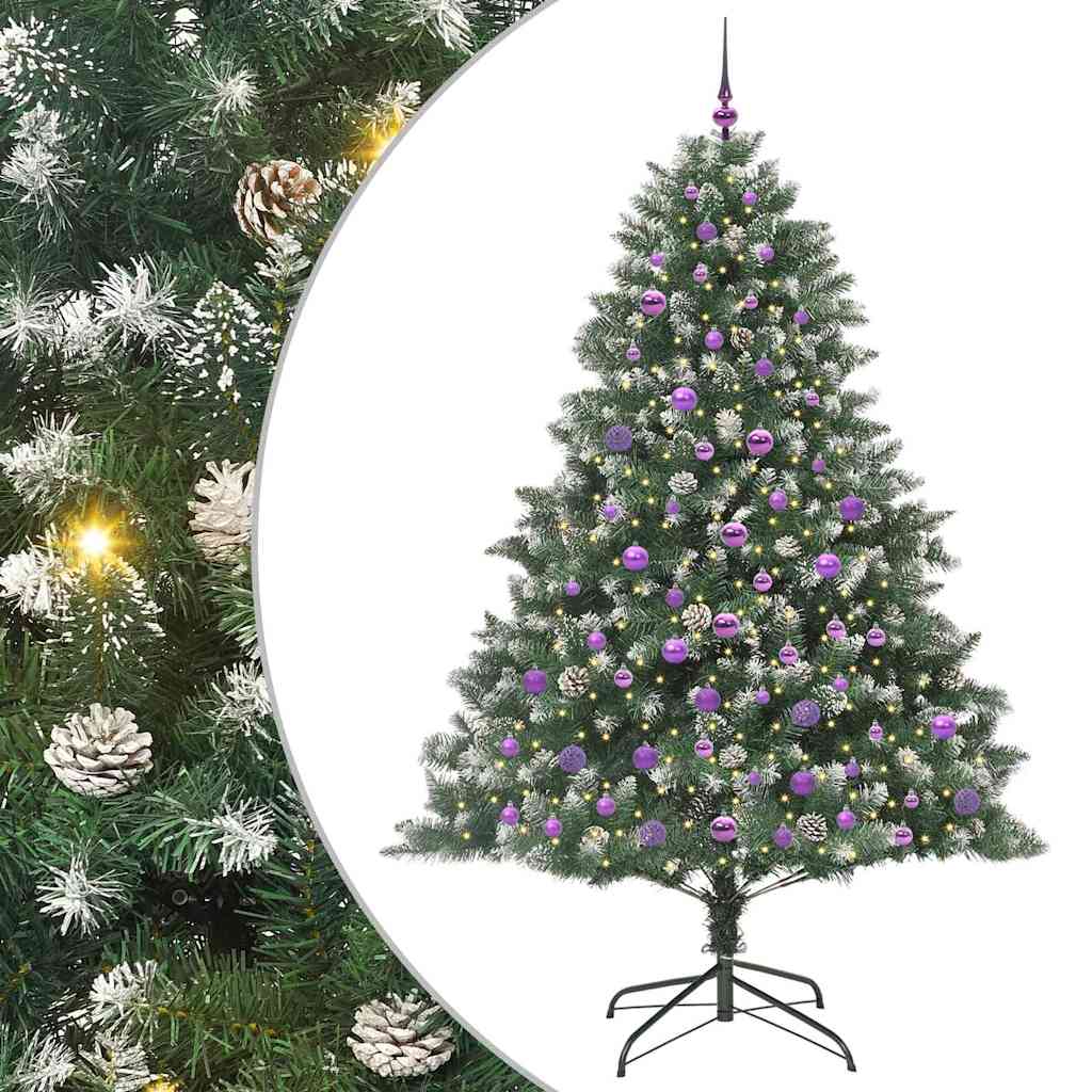 Kunstigt juletræ Grøn 210 cm PVC og plastik og stål