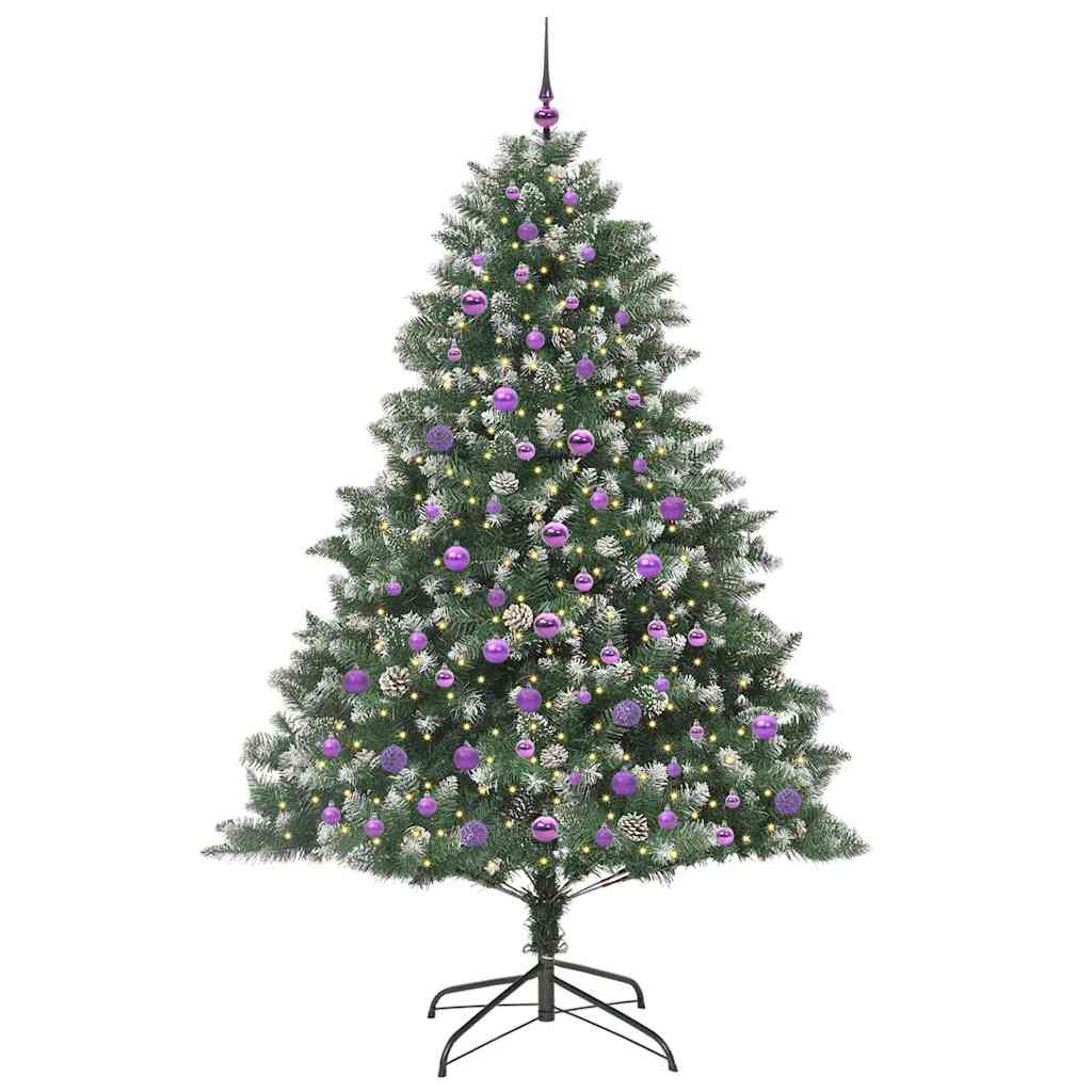 Kunstigt juletræ Grøn 210 cm PVC og plastik og stål