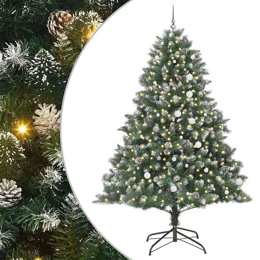 Kunstigt juletræ Grøn 240 cm PVC og plastik og stål