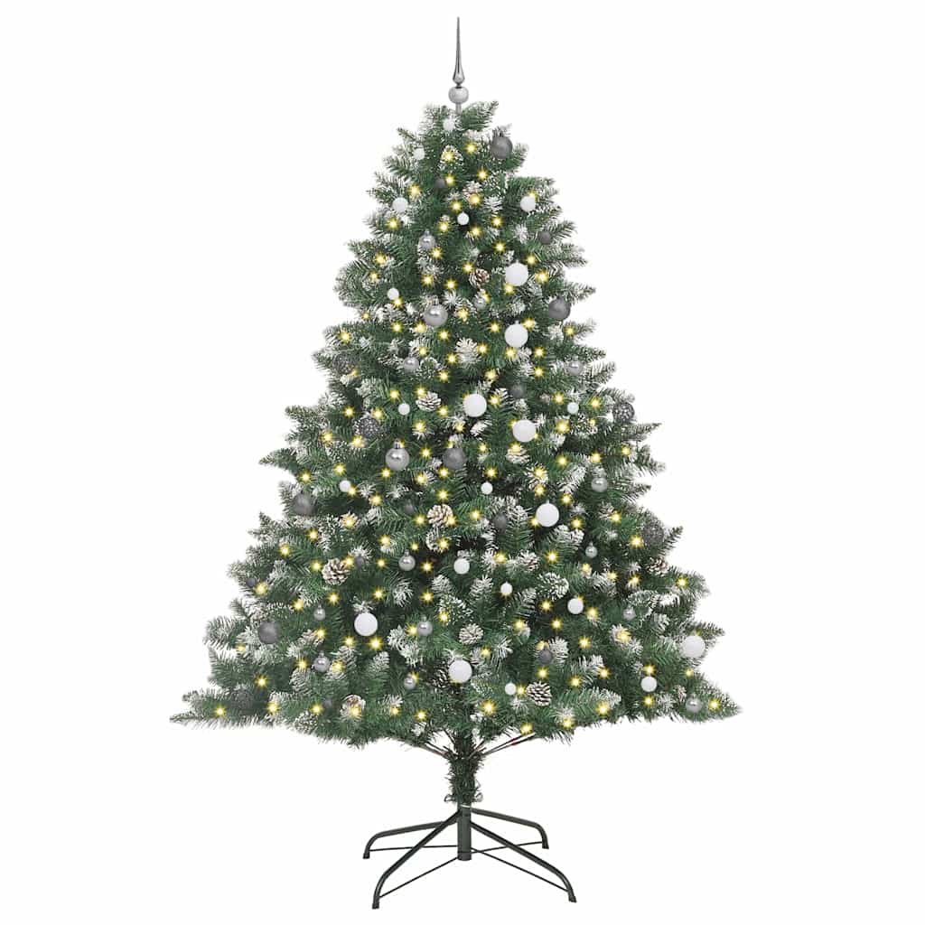 Kunstigt juletræ Grøn 240 cm PVC og plastik og stål
