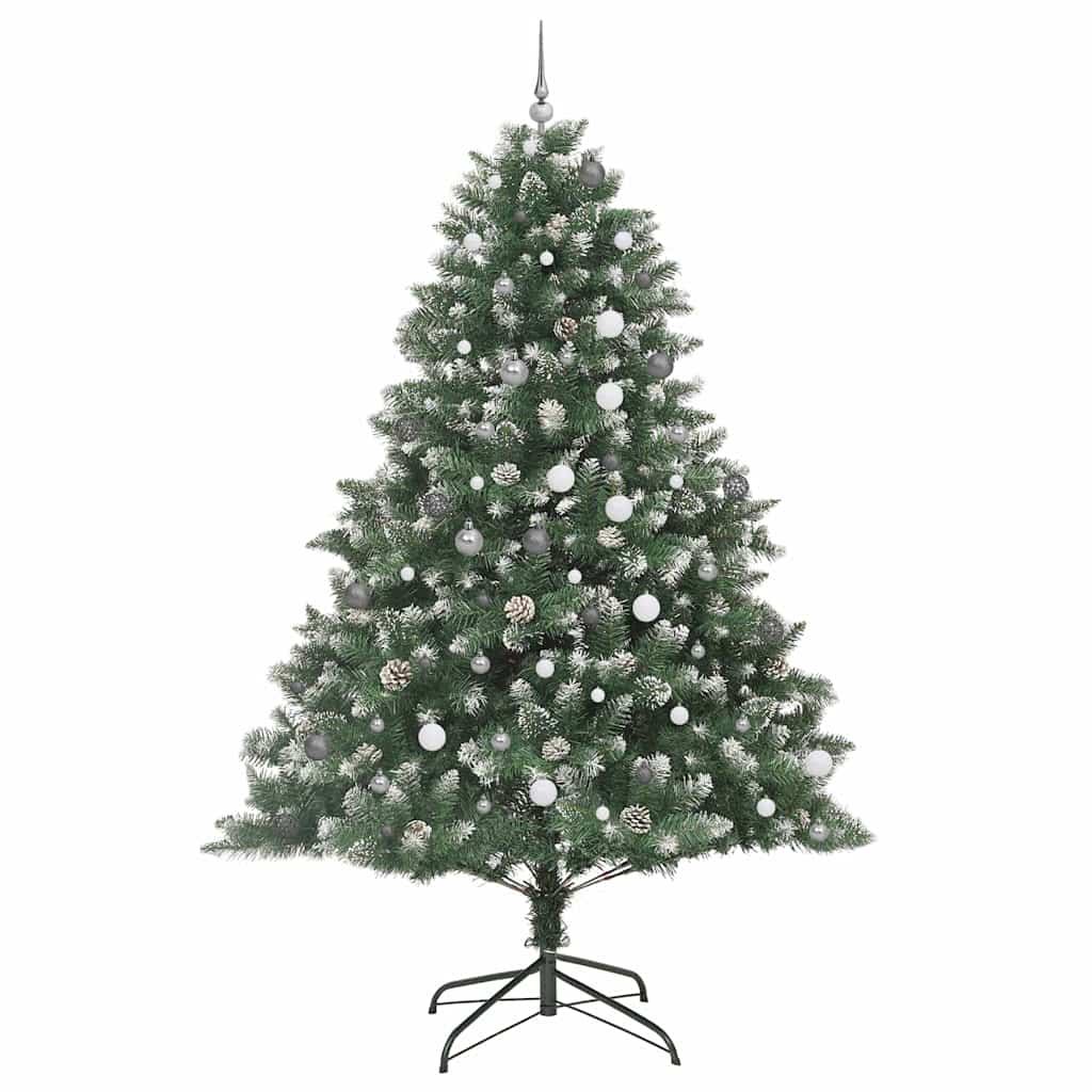 Kunstigt juletræ Grøn 240 cm PVC og plastik og stål
