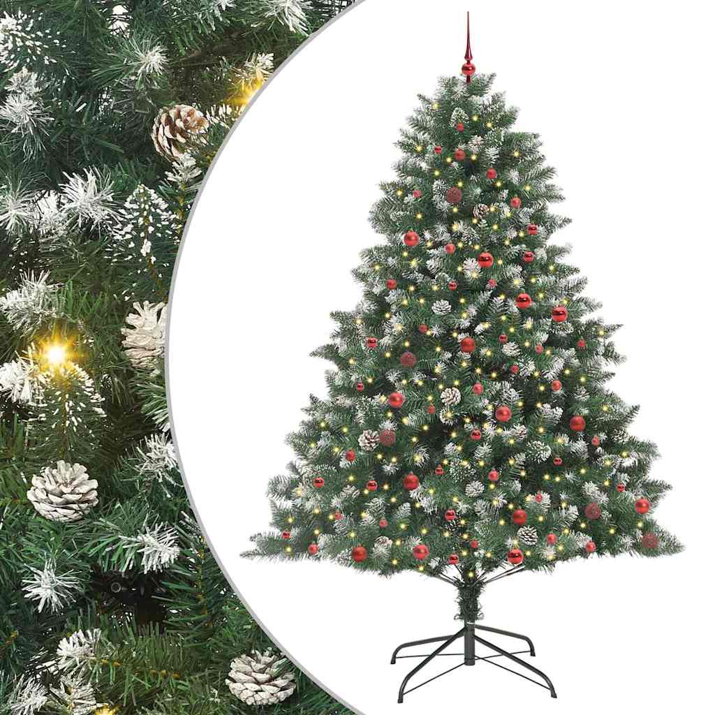 Kunstigt juletræ Grøn 240 cm PVC og plastik og stål