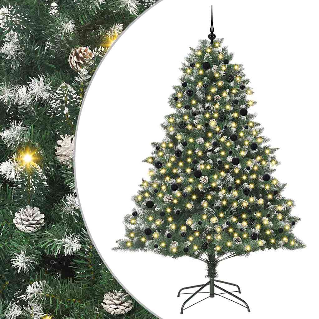 Kunstigt juletræ Grøn 240 cm PVC og plastik og stål