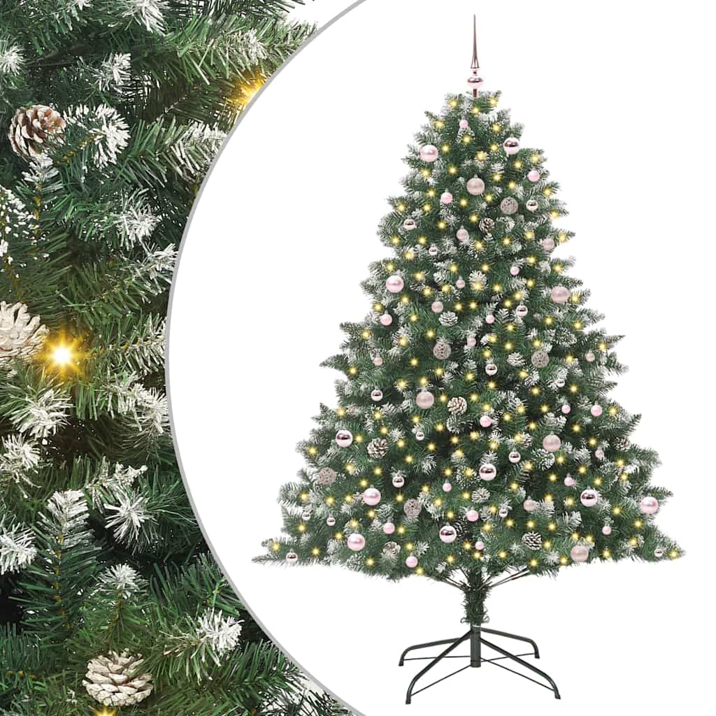 Kunstigt juletræ Grøn 240 cm PVC og plastik og stål