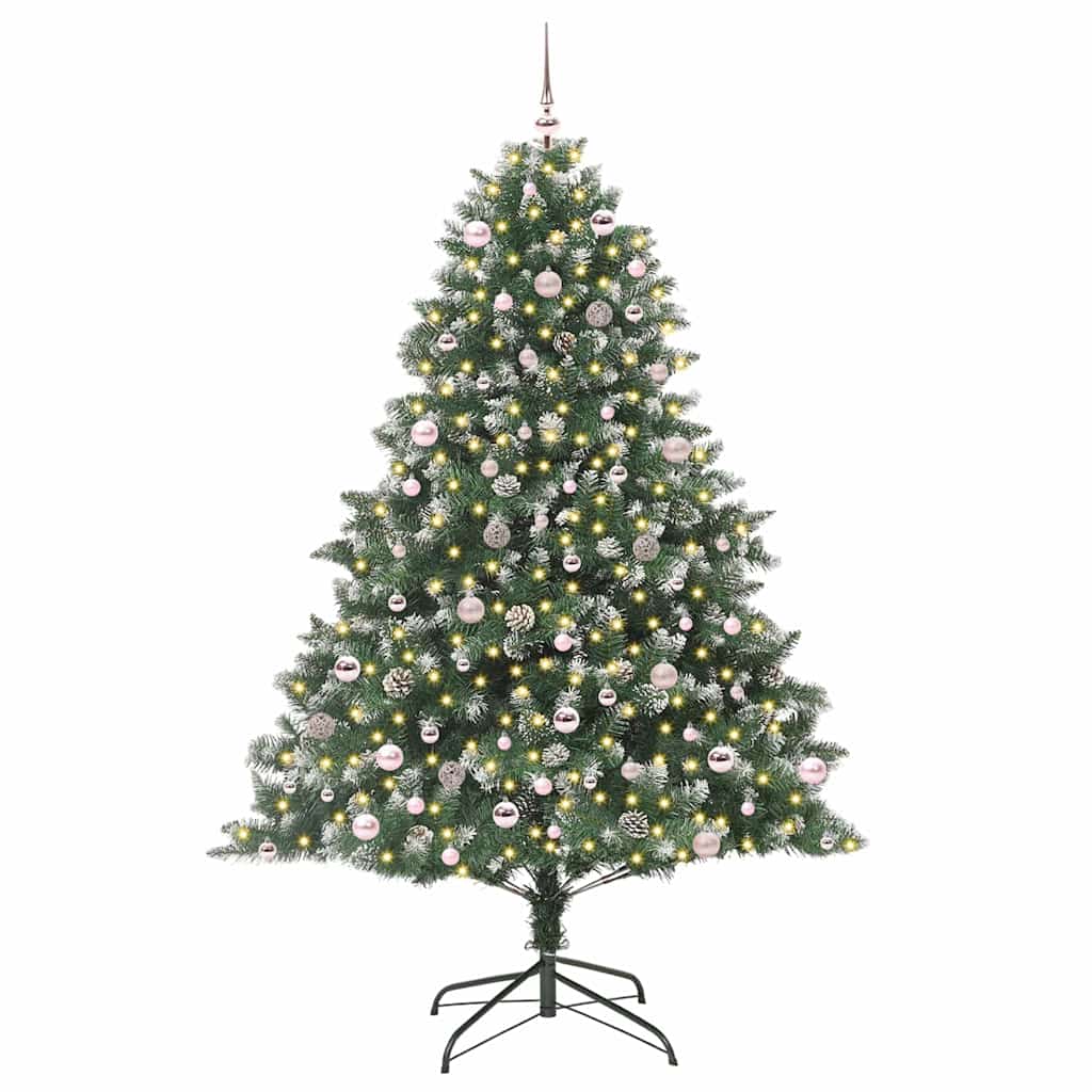 Kunstigt juletræ Grøn 240 cm PVC og plastik og stål