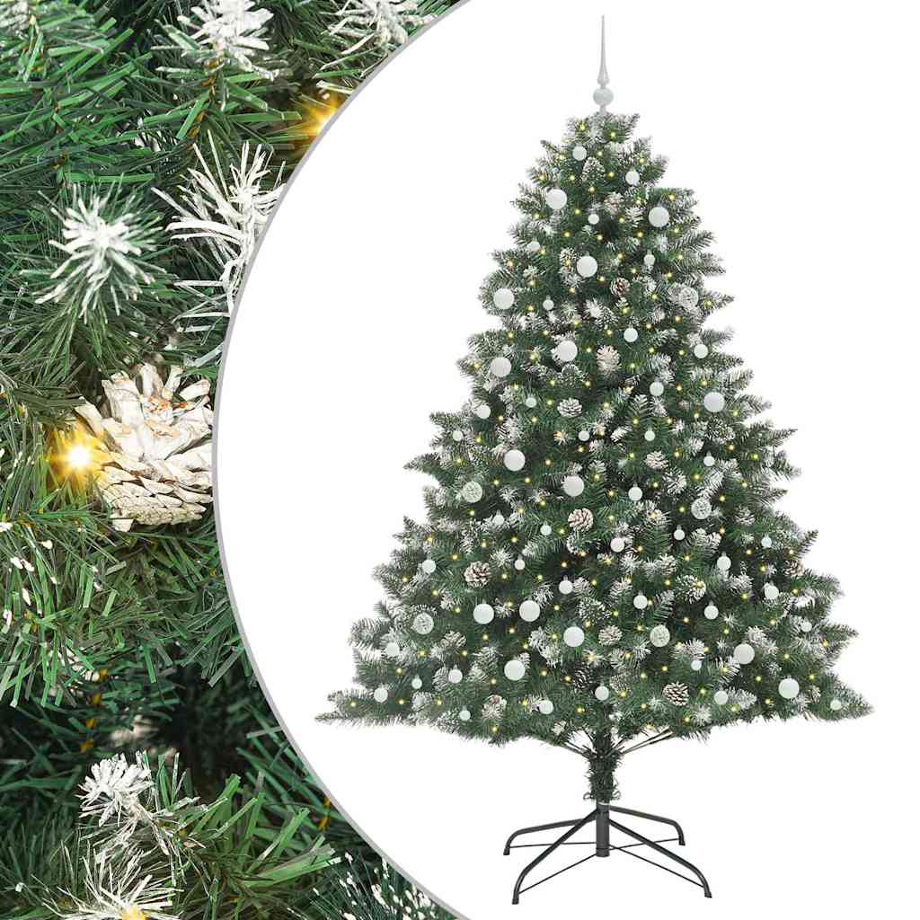 Kunstigt juletræ Grøn 240 cm PVC og plastik og stål