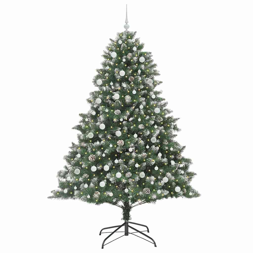 Kunstigt juletræ Grøn 240 cm PVC og plastik og stål
