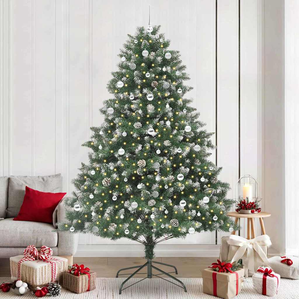 Kunstigt juletræ Grøn 240 cm PVC og plastik og stål