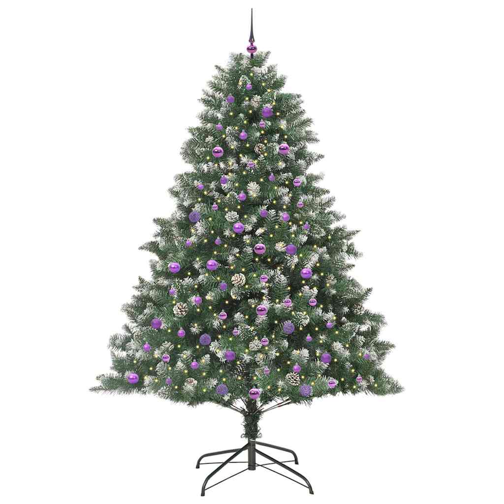 Kunstigt juletræ Grøn 240 cm PVC og plastik og stål