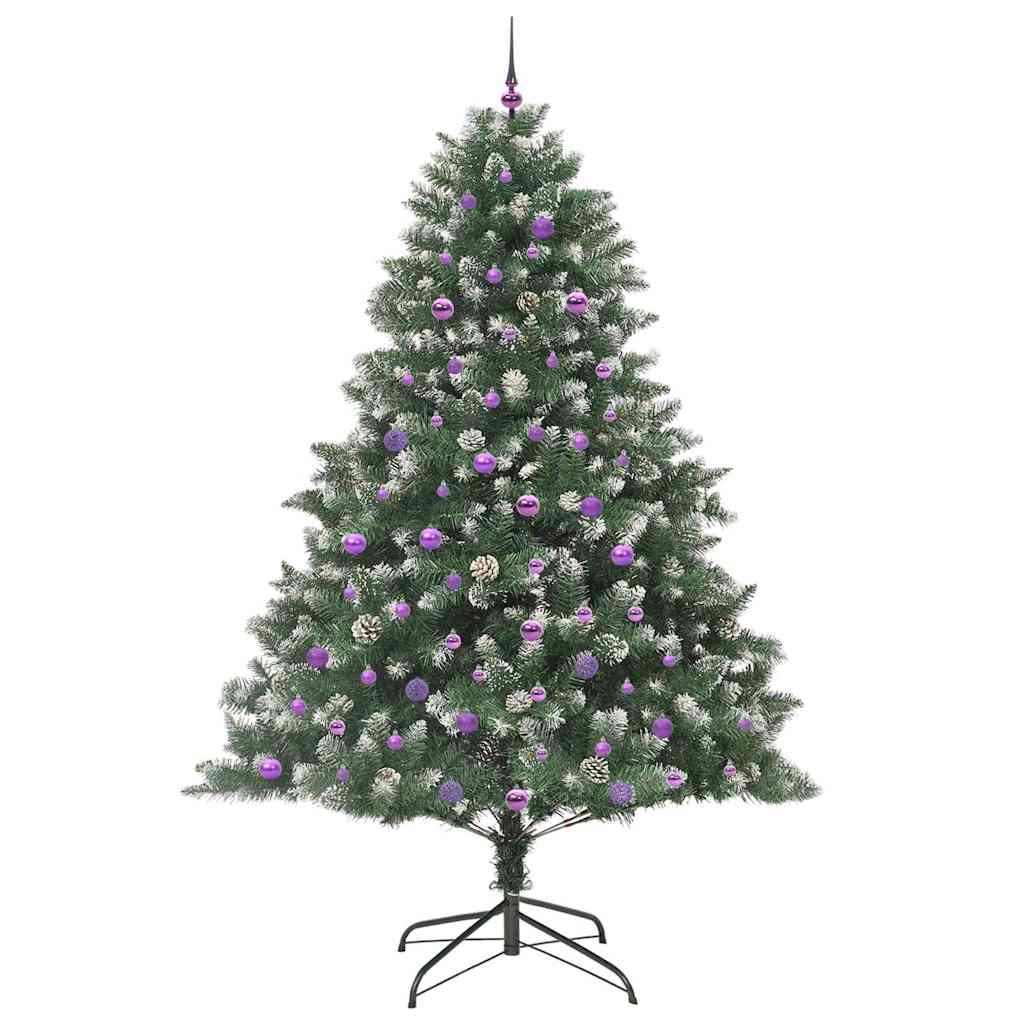 Kunstigt juletræ Grøn 240 cm PVC og plastik og stål