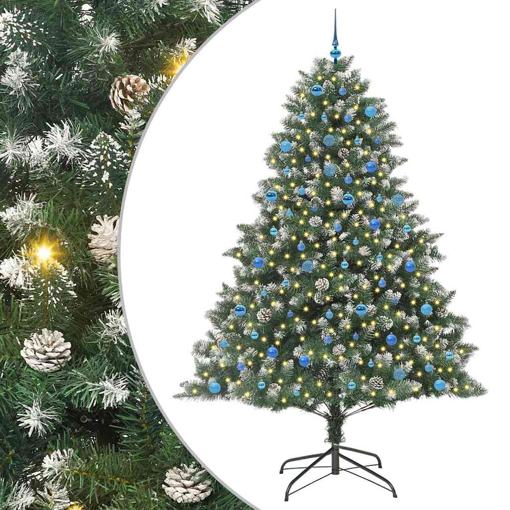 Kunstigt juletræ Grøn 240 cm PVC og plastik og stål