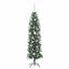 Kunstigt slankt juletræ Grøn og Hvid 150 cm