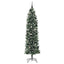 Kunstigt slankt juletræ Grøn og Hvid 240 cm