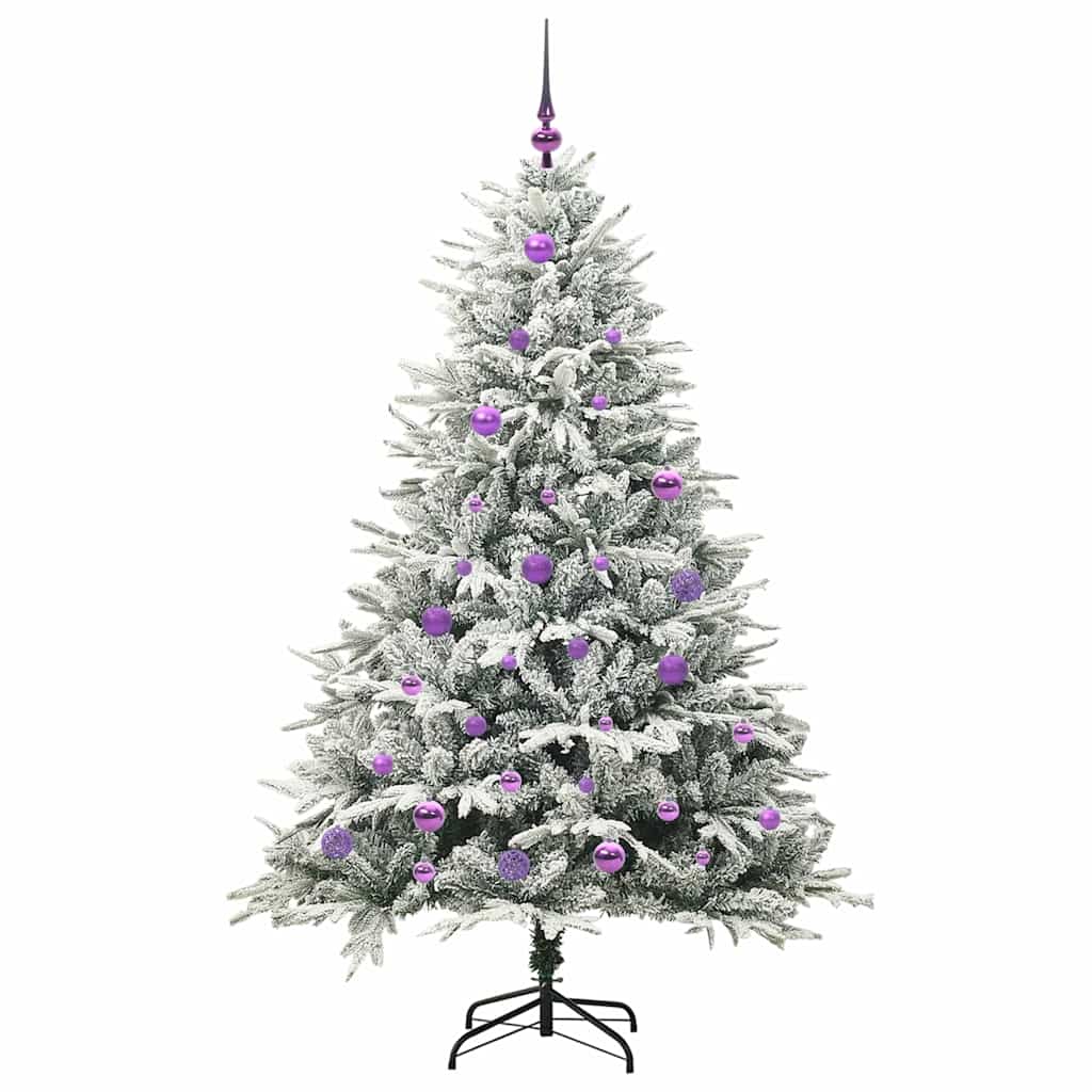 Kunstigt præ-dekoreret juletræ med kuglesæt Grøn 150 cm