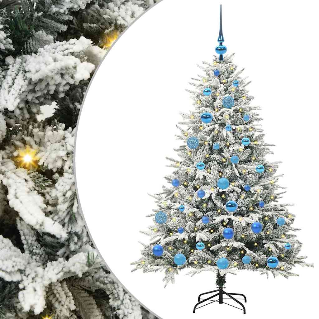 Kunstigt præ-dekoreret juletræ med kuglesæt Grøn 150 cm