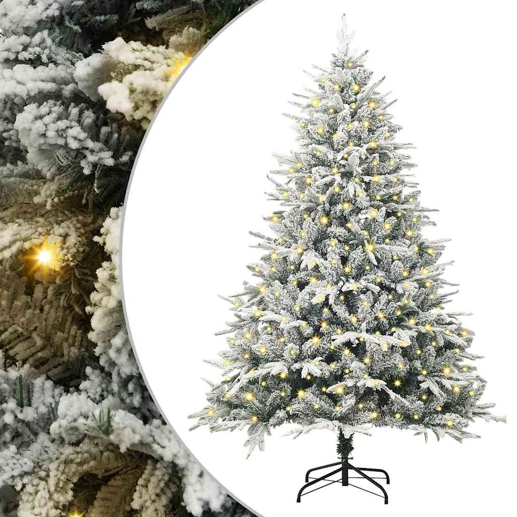 Kunstigt forudbelyst juletræ Grøn 180 cm PVC og PE