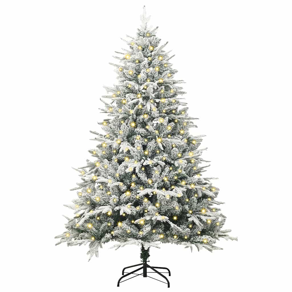Kunstigt forudbelyst juletræ Grøn 180 cm PVC og PE