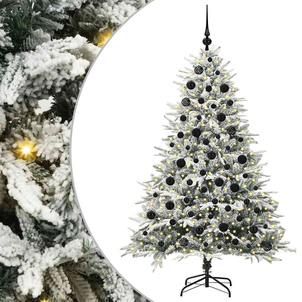 Kunstigt præ-dekoreret juletræ med kuglesæt Grøn 180 cm