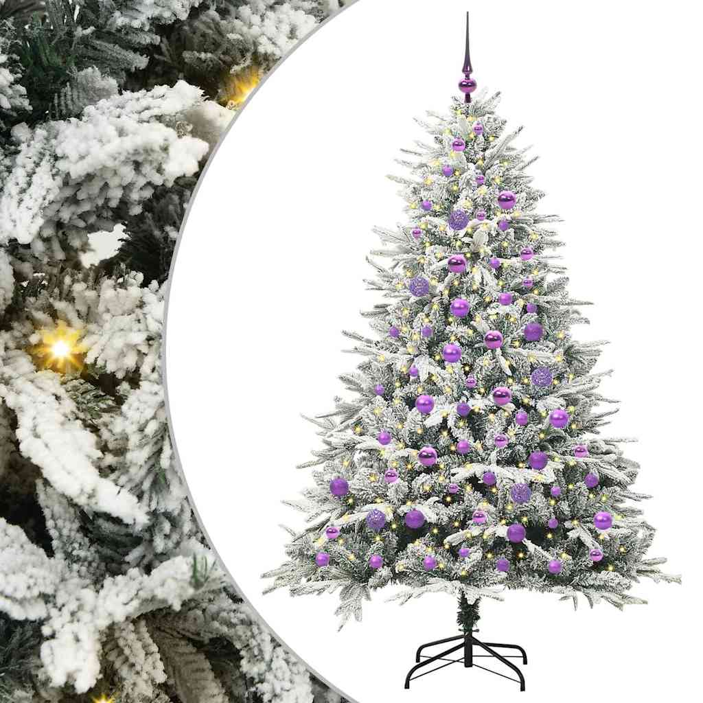 Kunstigt præ-dekoreret juletræ med kuglesæt Grøn 180 cm