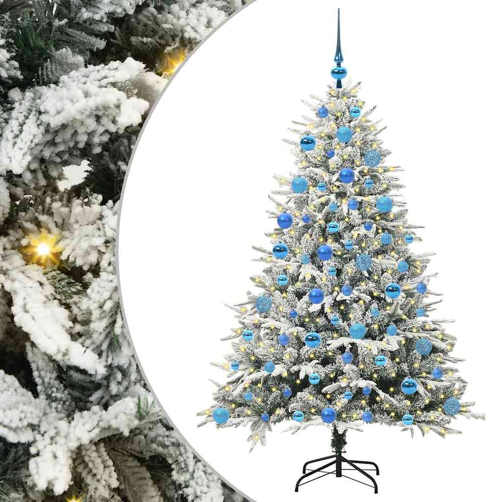 Kunstigt præ-dekoreret juletræ med kuglesæt Grøn 180 cm