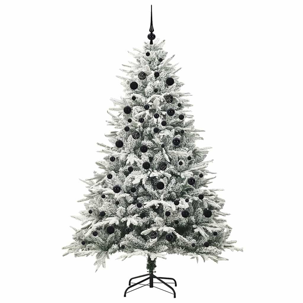 Kunstigt præ-dekoreret juletræ med kuglesæt Grøn 210 cm