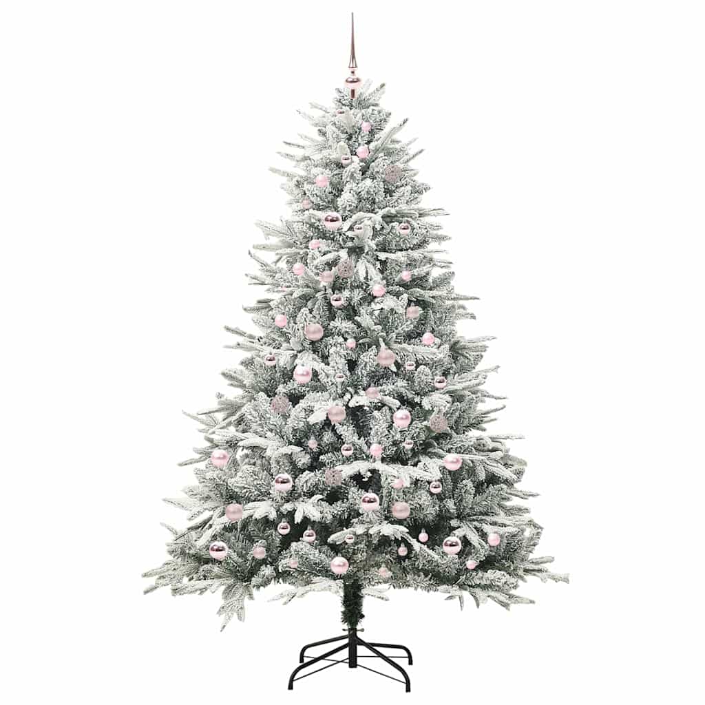 Kunstigt præ-dekoreret juletræ med kuglesæt Grøn 210 cm