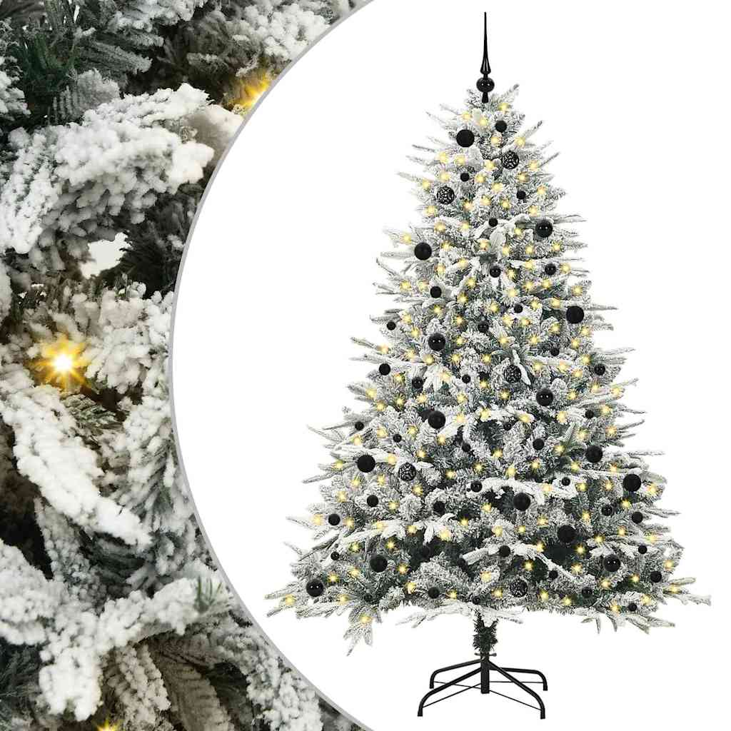 Kunstigt præ-dekoreret juletræ med kuglesæt Grøn 240 cm