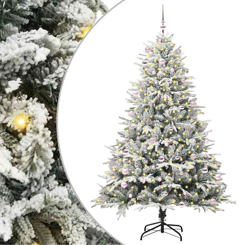 Kunstigt præ-dekoreret juletræ med kuglesæt Grøn 240 cm