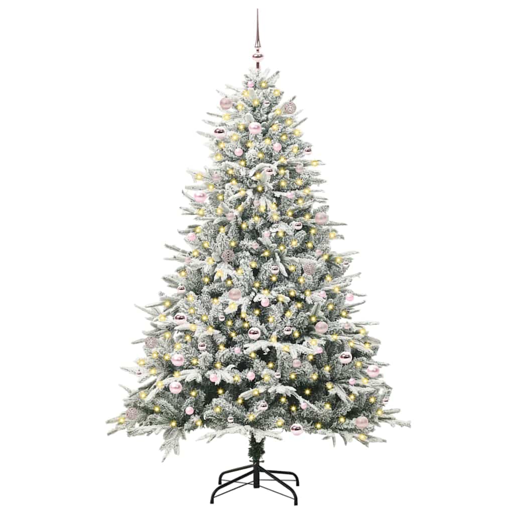 Kunstigt præ-dekoreret juletræ med kuglesæt Grøn 240 cm