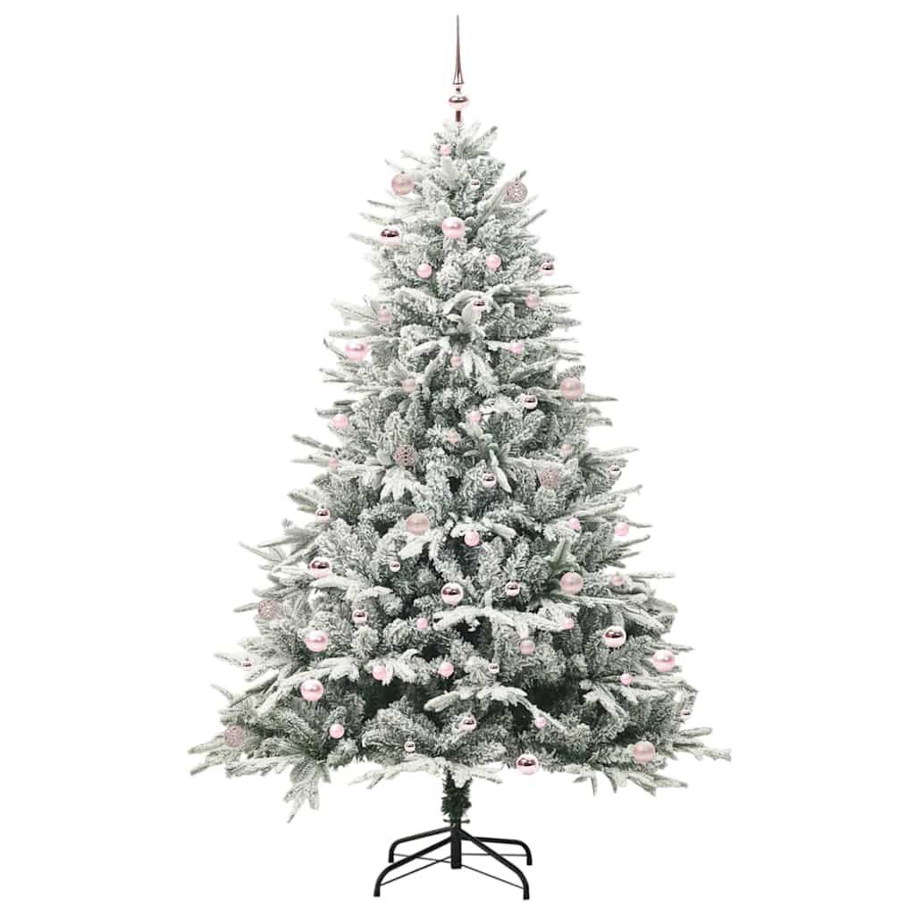 Kunstigt præ-dekoreret juletræ med kuglesæt Grøn 240 cm