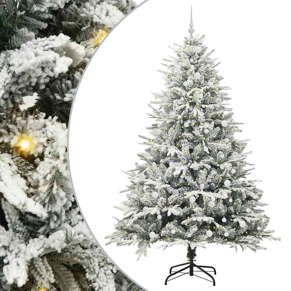 Kunstigt præ-dekoreret juletræ med kuglesæt Grøn 240 cm