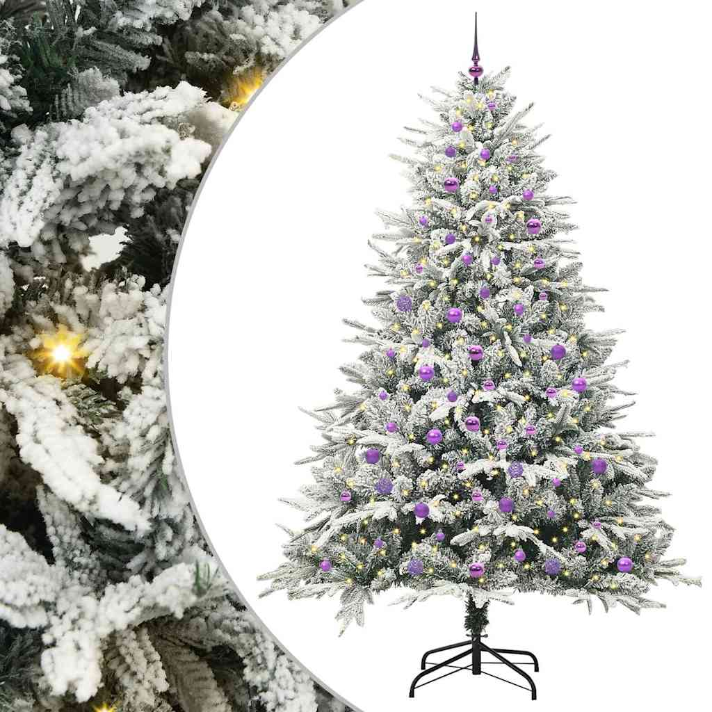 Kunstigt præ-dekoreret juletræ med kuglesæt Grøn 240 cm